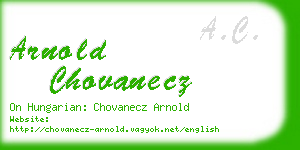 arnold chovanecz business card